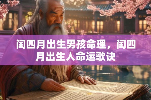 闰四月出生男孩命理，闰四月出生人命运歌诀