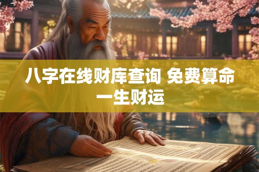 八字在线财库查询 免费算命一生财运