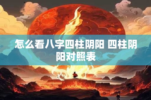怎么看八字四柱阴阳 四柱阴阳对照表