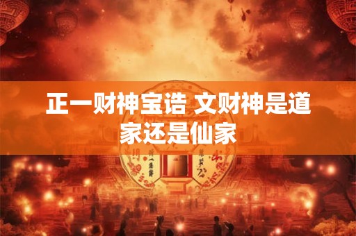 正一财神宝诰 文财神是道家还是仙家