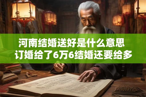 河南结婚送好是什么意思 订婚给了6万6结婚还要给多少 河南结婚送好是什么意思 订婚给了6万6结婚还要给多少
