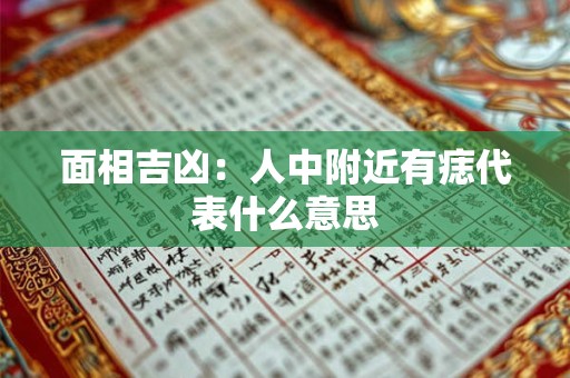 面相吉凶：人中附近有痣代表什么意思