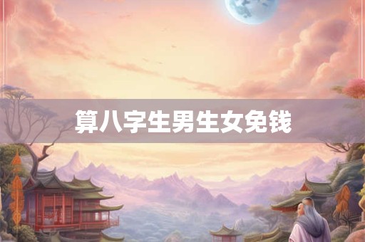 算八字生男生女免钱