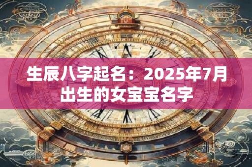 生辰八字起名：2025年7月出生的女宝宝名字