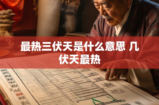 最热三伏天是什么意思 几伏天最热