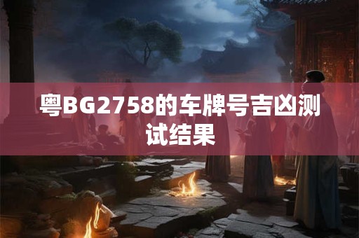 粤BG2758的车牌号吉凶测试结果