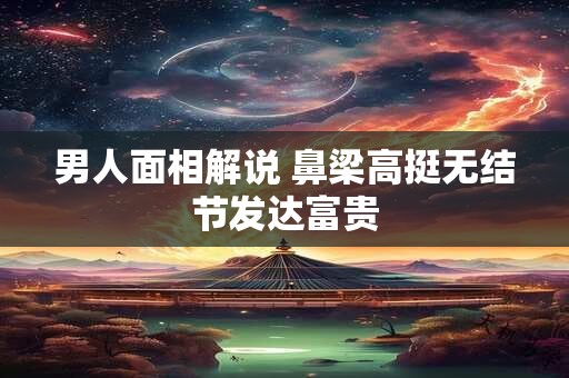 男人面相解说 鼻梁高挺无结节发达富贵