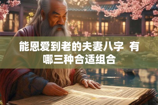 能恩爱到老的夫妻八字  有哪三种合适组合