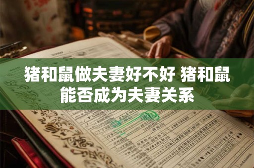 猪和鼠做夫妻好不好 猪和鼠能否成为夫妻关系