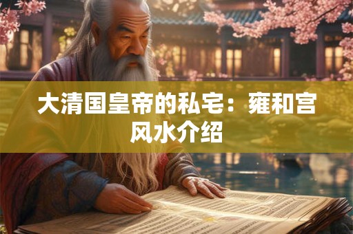 大清国皇帝的私宅：雍和宫风水介绍
