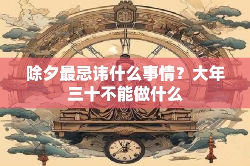 除夕最忌讳什么事情？大年三十不能做什么