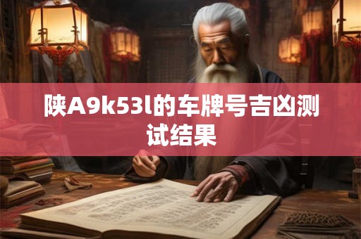 陕A9k53l的车牌号吉凶测试结果