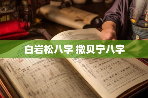白岩松八字 撒贝宁八字