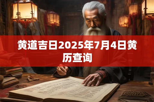 黄道吉日2025年7月4日黄历查询