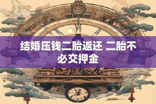 结婚压钱二胎返还 二胎不必交押金