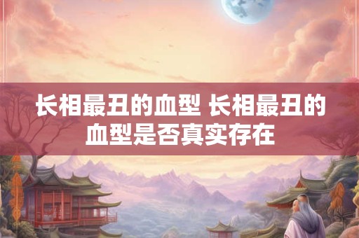 长相最丑的血型 长相最丑的血型是否真实存在