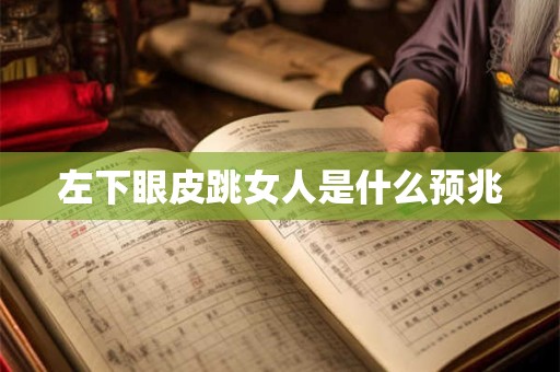 左下眼皮跳女人是什么预兆