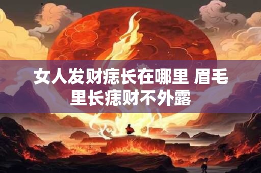 女人发财痣长在哪里 眉毛里长痣财不外露