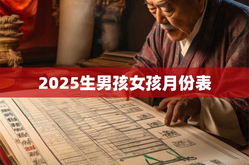 2025生男孩女孩月份表
