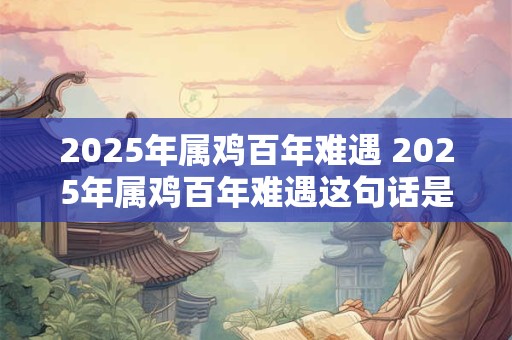 2025年属鸡百年难遇 2025年属鸡百年难遇这句话是什么意思