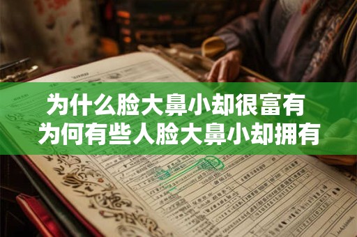 为什么脸大鼻小却很富有 为何有些人脸大鼻小却拥有巨额财富