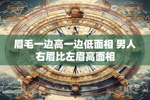 眉毛一边高一边低面相 男人右眉比左眉高面相