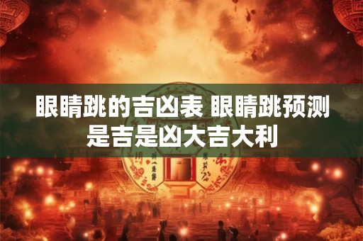 眼睛跳的吉凶表 眼睛跳预测是吉是凶大吉大利
