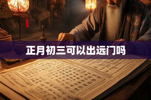 正月初三可以出远门吗