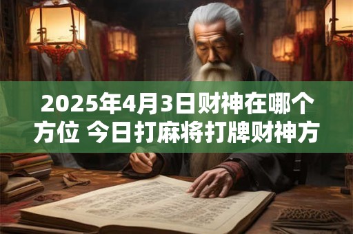 2025年4月3日财神在哪个方位 今日打麻将打牌财神方位