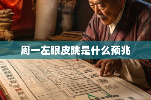 周一左眼皮跳是什么预兆