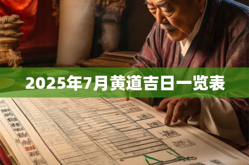 2025年7月黄道吉日一览表