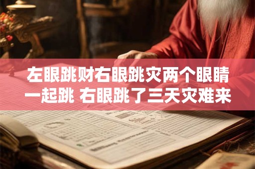 左眼跳财右眼跳灾两个眼睛一起跳 右眼跳了三天灾难来了