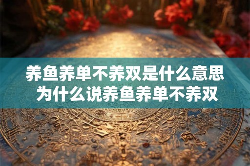 养鱼养单不养双是什么意思 为什么说养鱼养单不养双
