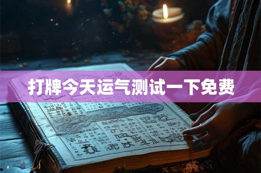 打牌今天运气测试一下免费