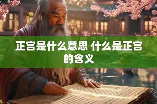 正宫是什么意思 什么是正宫的含义