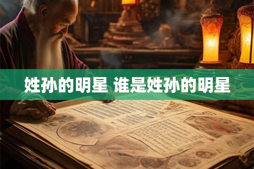 姓孙的明星 谁是姓孙的明星