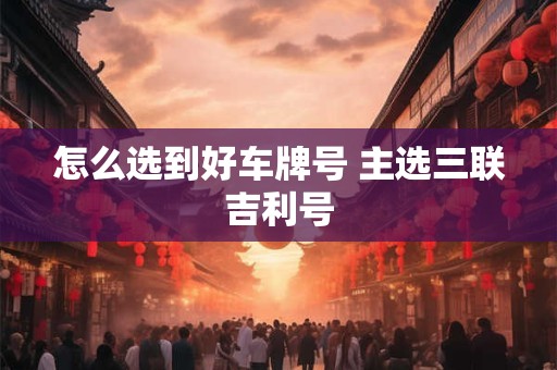 怎么选到好车牌号 主选三联吉利号
