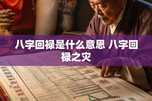 八字回禄是什么意思 八字回禄之灾