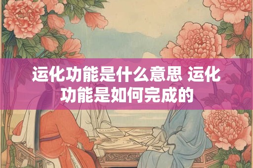 运化功能是什么意思 运化功能是如何完成的