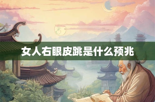 女人右眼皮跳是什么预兆