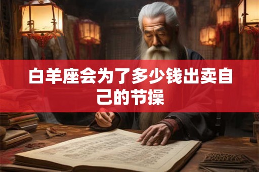 白羊座会为了多少钱出卖自己的节操