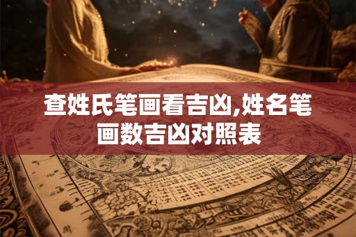 查姓氏笔画看吉凶,姓名笔画数吉凶对照表