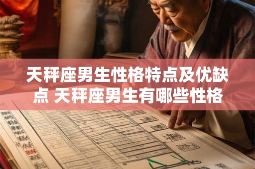 天秤座男生性格特点及优缺点 天秤座男生有哪些性格特点他们的优缺点是什么