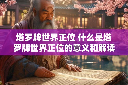 塔罗牌世界正位 什么是塔罗牌世界正位的意义和解读