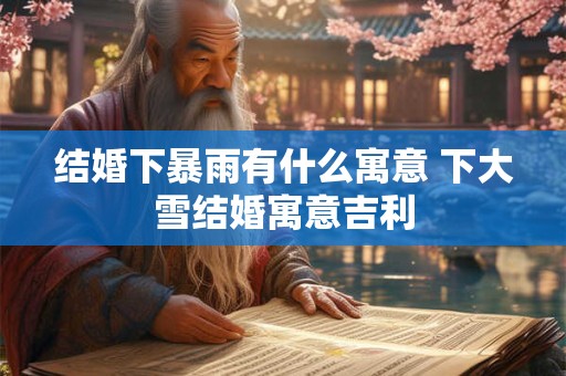 结婚下暴雨有什么寓意 下大雪结婚寓意吉利