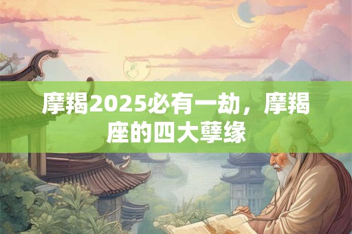 摩羯2025必有一劫，摩羯座的四大孽缘