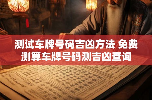 测试车牌号码吉凶方法 免费测算车牌号码测吉凶查询