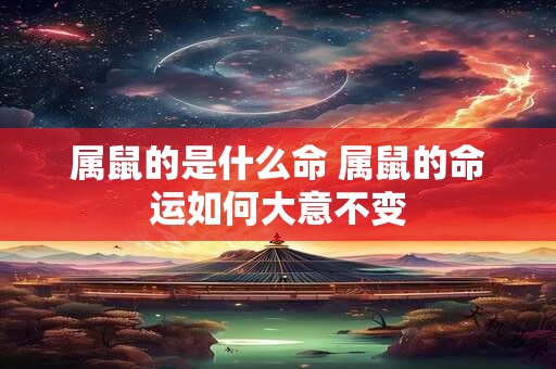 属鼠的是什么命 属鼠的命运如何大意不变