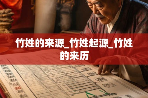 竹姓的来源_竹姓起源_竹姓的来历