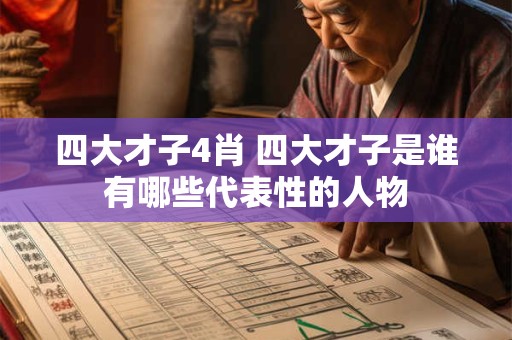四大才子4肖 四大才子是谁有哪些代表性的人物